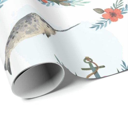 Papier Cadeau Nautique (Coin rond)