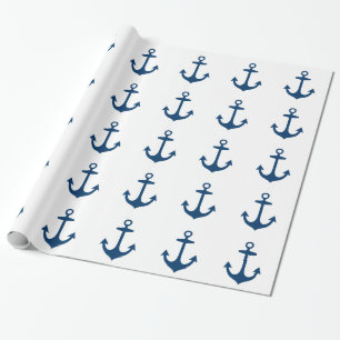 Papier Cadeau Nautique mignon de bleu marine inspiré