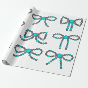 Papier Cadeau Navajo Pearl Bow avec papier d'enveloppement turqu