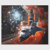 Papier Cadeau Navette spatiale Atlantis Téléscope Hubble Artwork (Plat)