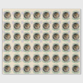 Papier Cadeau Navidades de fotografía de plata redonda y crema (Plat)