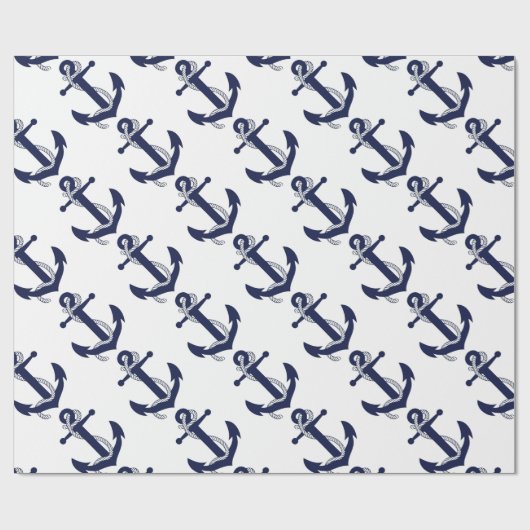 Papier Cadeau Navigation de la marine d'Ancre (Plat)
