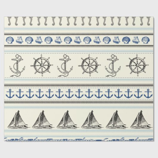 Papier Cadeau Navigation du papier d'emballage de noeud nautique (Plat)