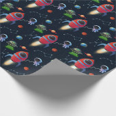 Papier Cadeau Navire à fusée spatiale | Astronaut UFO Alien Anni (Coin)