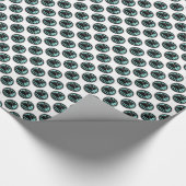 Papier Cadeau Navire Art Déco Nautique Lt Bleu Blanc Noir (Coin)