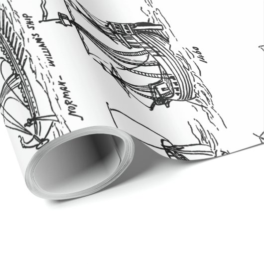 PAPIER CADEAU NAVIRE D'ANCIEN (Coin rond)