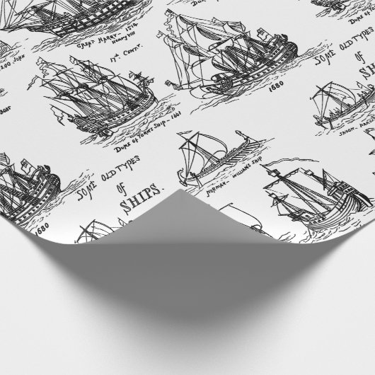 PAPIER CADEAU NAVIRE D'ANCIEN (Coin)