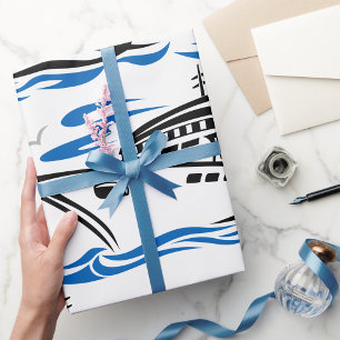 Papier Cadeau Navire de croisière sur les vagues de l'océan Voya