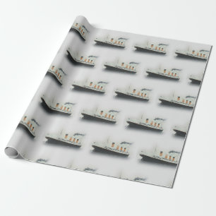 Papier Cadeau Navire Vintage Iceberg Grey White Star Line