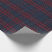 Papier Cadeau Navy Blue and Burgundy Plaid Wrapping Paper (Coin)