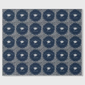 Papier Cadeau Navy Blue and Silver Graduation (Plat)