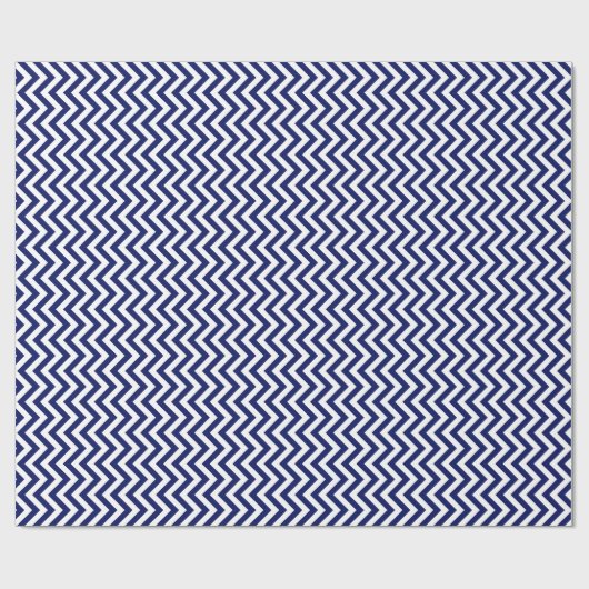 Papier Cadeau Navy Blue and White Large Chevron Zig Zag (Plat)