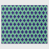 Papier Cadeau Navy Blue Emerald Green Whats XL Marocain #4DS (Plat)