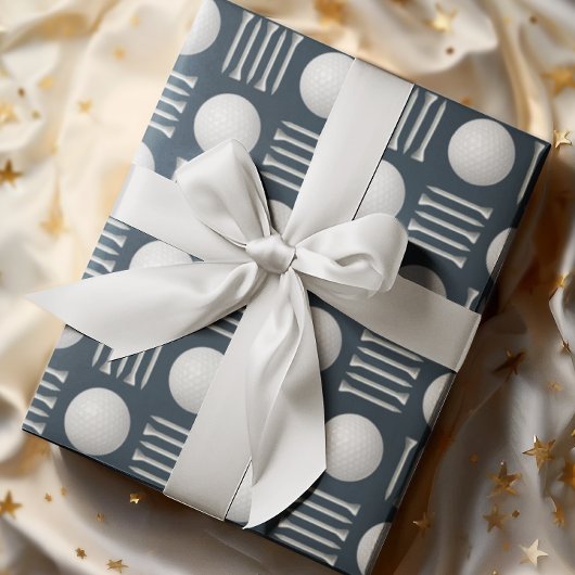 Papier Cadeau Navy Blue Golf Ball et The Gift