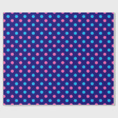 Papier Cadeau Navy Blue Pink Cyan Polka Dot Pattern (Plat)
