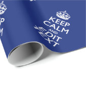 Papier Cadeau Navy Blue Reste Calme Et A Ton Texte (Coin rond)