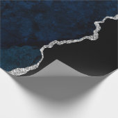 Papier Cadeau Navy et Agate argentée (Coin)