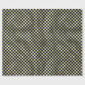 Papier Cadeau Navy gold metallic checker pattern Christmas (Plat)