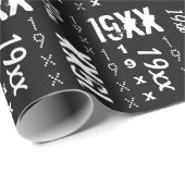 Papier Cadeau Né dans n'importe quelle année Anniversaire papier (Coin rond)