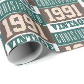 Papier Cadeau Né en 1991 papier d'emballage (Coin rond)