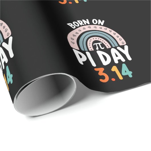 Papier Cadeau Né Le Jour Du Pi Anniversaire Math Funny (Coin rond)