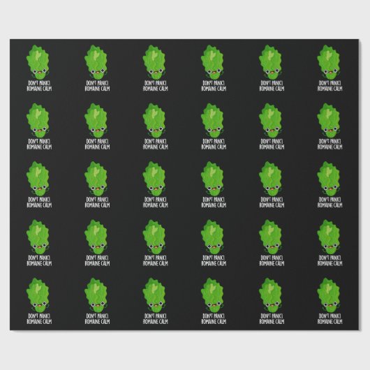 Papier Cadeau Ne paniquez pas Romaine Calme Funny Veggie Pun Dar (Plat)