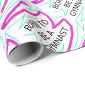 Papier Cadeau Né pour être un Gymnaste (Coin rond)