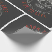 Papier Cadeau Né pour faire du vélo de crâne Ride pour vivre (Coin)