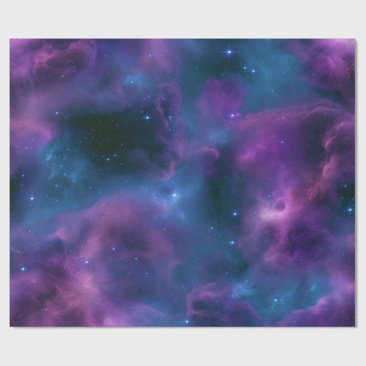 Papier Cadeau Nébuleuse cosmique colorée (Plat)