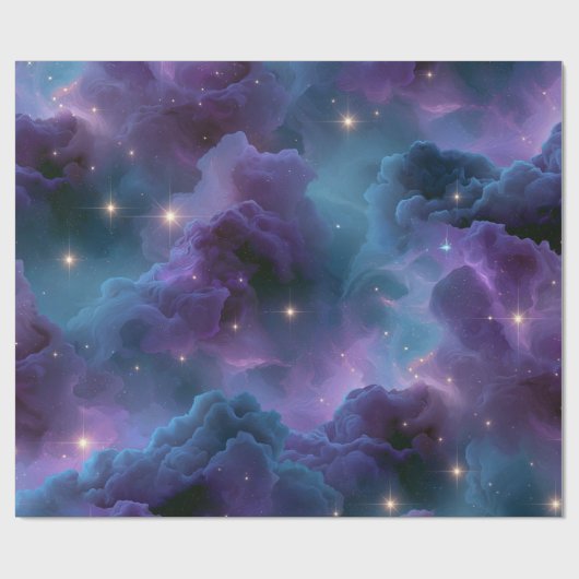 Papier Cadeau Nébuleuse cosmique colorée (Plat)