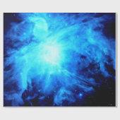 Papier Cadeau Nébuleuse d'Orion Bleu Vibrant (Plat)