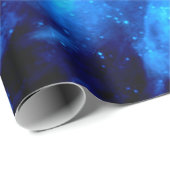 Papier Cadeau Nébuleuse d'Orion Bleu Vibrant (Coin rond)