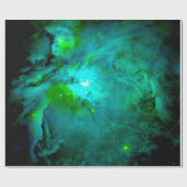 Papier Cadeau Nébuleuse d'Orion Vert Bleu Profond (Plat)