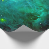 Papier Cadeau Nébuleuse d'Orion Vert Bleu Profond (Coin)