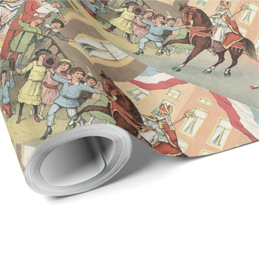 Papier Cadeau Néerlandais Sinterklaas de jour de St Nick sur le (Coin rond)