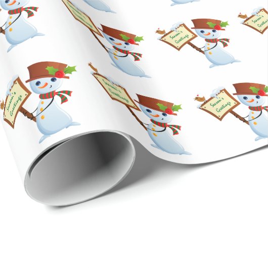 Papier Cadeau Neige (Coin rond)