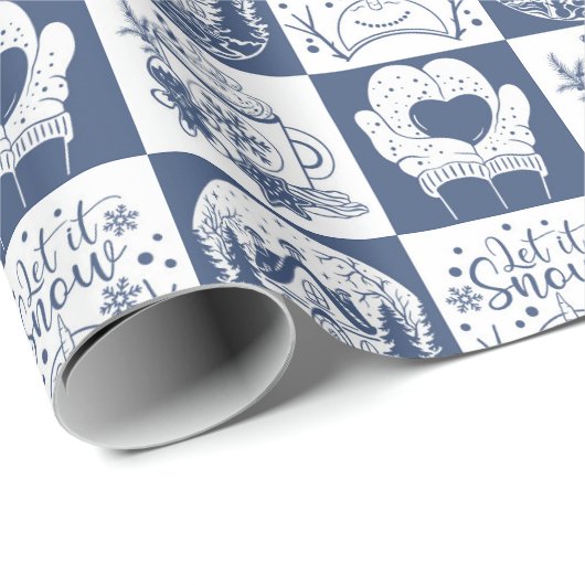 Papier Cadeau Neige (Coin rond)