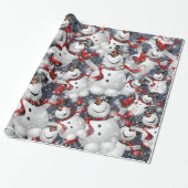 Papier Cadeau Neige avec neige (Déroulé)