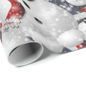 Papier Cadeau Neige avec neige (Coin rond)