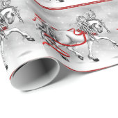 Papier Cadeau Neige Bells de Noël (Coin rond)