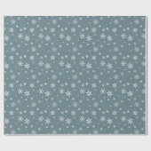 Papier Cadeau Neige blanche sur Dusty bleu moderne cadeau de Noë (Plat)