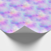 Papier Cadeau Neige blanche surgelée rose, violet et bleu (Coin)