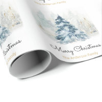 Neige de l'aquarelle des sapins de Noël neigeant d