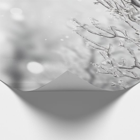 Papier Cadeau Neige décorative de Noël avec des parties (Coin)