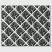 Papier Cadeau Neige et Yaie en noir Noël (Plat)