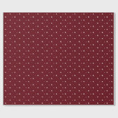 Papier Cadeau Neige, flocons blancs, hiver bordeaux (Plat)