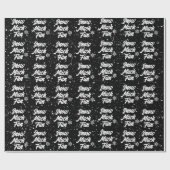 Papier Cadeau Neige Fun Fun Fun Fun Sur Noir (Plat)