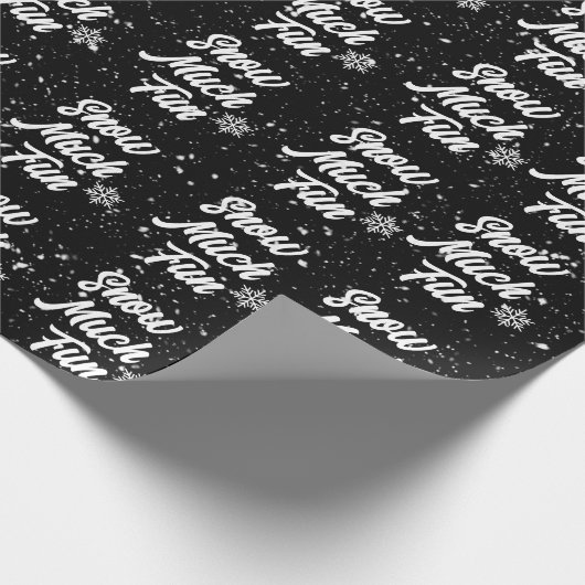 Papier Cadeau Neige Fun Fun Fun Fun Sur Noir (Coin)