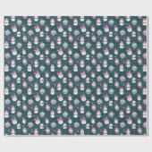 Papier Cadeau Neige Neige Noël Ornements de Noël Vert Noël (Plat)