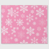 Papier Cadeau neige rose de noël (Plat)